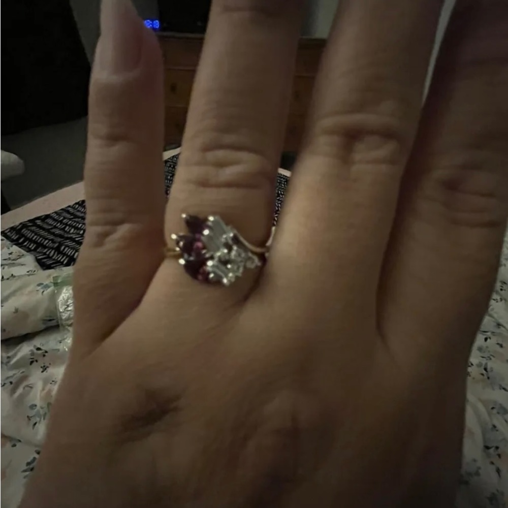 Purple/diamond ring